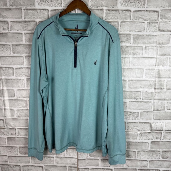 Johnnie-O Prep-Formance Mint Green Quarter Zip Pullover Sweater Mens XL Stretch - Picture 2 of 8